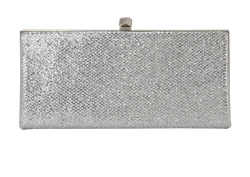 Glittered Celeste Clutch, Fabric, Silver, MII, DB/B, 2*